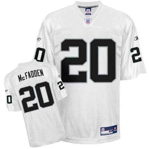 Reebok Oakland Raiders Darren McFadden Replica White Jersey Medium