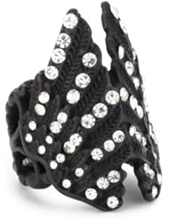RAIN Black with Crystal Colored Detail Adjustable Ring