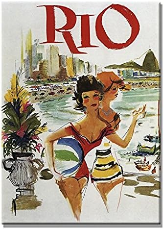 WALL ARTS Vintage Poster Rio Giclee Print on Canvas 20 x 28 Inch For Room