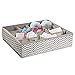 mDesign Chevron Fabric Baby Nursery Closet Organizer for Clothing, Socks, Bibs - 16 Compartments, Taupe/Natural