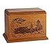 Wood Cremation Urn - Mahogany Mountain Lakes
