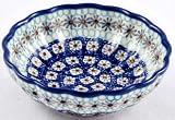 Polish Pottery Scalloped Bowl 1 1/2 H x 4 1/2 Diameter
