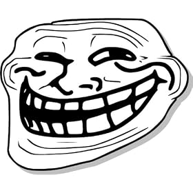 Troll Face Meme Face Small Bumper Sticker Decal