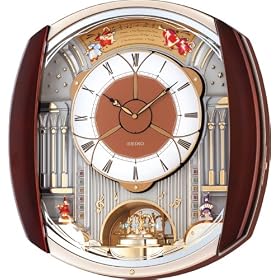 Seiko Melodies In Motion Wall Clock Plays One of Twelve Hi-Fi Melodies #QXM250BRH