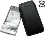 HTC Diamond 2 - Diamond2 Leder Etui Tasche Ledertasche  (Schwarz)