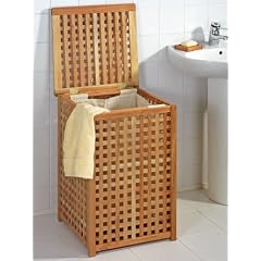 Wenko 18602500 Nordic W�schetruhe - mit W�schesack, Walnussholz, 46.3 x 67 x 46.1 cm, braun