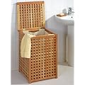 Wenko 18602500 Nordic W�schetruhe - mit W�schesack, Walnussholz, 46.3 x 67 x 46.1 cm, braun