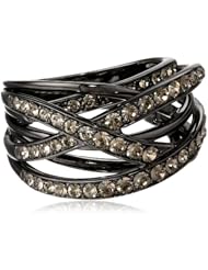 Bronze Colored Crystal Criss Cross Ring