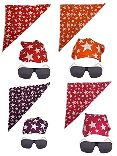 Colored Stars Bandana White Sunglasses for Macho Man Costume