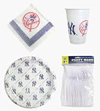 New York Yankees 96 Piece Party Pack Plastic Dinnerware Set by Duck House