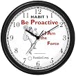 Habit 1 - Be Proactive (English Text) - Wall Clock from THE 7 HABITS - CLOCK COLLECTION by WatchBuddy Timepieces (Black Frame)