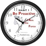 Habit 1 - Be Proactive (English Text) - Wall Clock from THE 7 HABITS - CLOCK COLLECTION by WatchBuddy Timepieces (Hunter Green Frame)