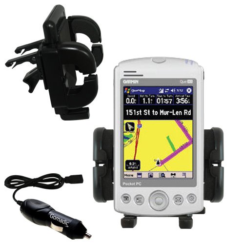 Garmin iQue M5 Auto Vent Holder with Car Charger - Uses Gomadic TipExchange
