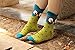AnVei-Nao Womens Girls Stripe Cartoon Owl Pattern Cotton Soft Crew Socks 5 Pairs