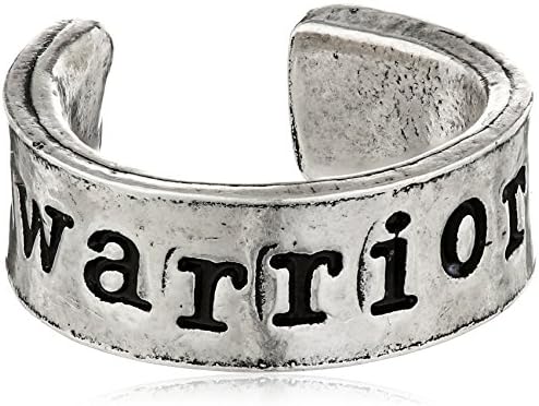 Alisa Michelle "Back To Basics" Warrior Stamped Adjustable Ring, Size 7-9