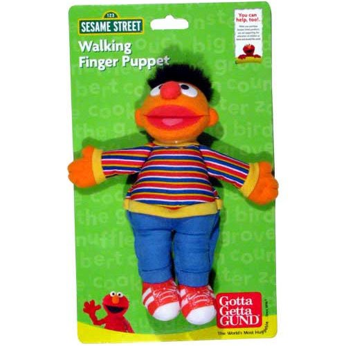 Childrens Toyshop  Toys : Sesame Street Walking Finger Puppet - Ernie
