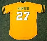 JIM CATFISH HUNTER Oakland Athletics 1973 Majestic Cooperstown Throwback Baseball Jersey, XL