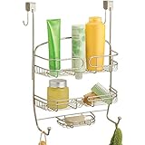 InterDesign Neo Bathroom Over Shower Door Caddy for Shampoo, Conditioner, Soap - Satin