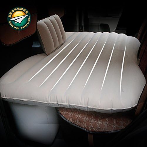 Drive Travel Car Outdoor Travel Inflation Mattress Air Bed Back Seat Extended Mattress (rice)