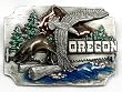 Oregon State Wildlife Enamel Pewter Belt Buckle