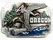 Oregon State Wildlife Enamel Pewter Belt Buckle