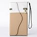 iPhone 6S Plus Case,iPhone 6 Plus Case,$Uncle.Y PU Leather Wallet Flip Case Pure Back Zipper Magnet Button with Lanyard for iPhone 6/6S Plus (5.5 inch) White Khaki