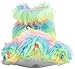 Trimfit Girls Rainbow Fuzzy Paw Plush Slippers Moccasin (Little Kid/Big Kid)