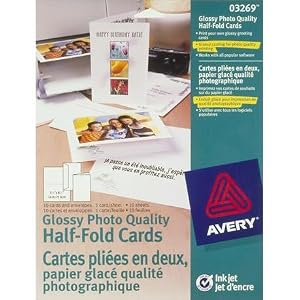 Amazon.com : Avery Ink Jet Glossy Half-Fold Greeting Cards with ...