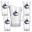 Vancouver Canucks 4pc Pint Ale Glass & 60oz Pitcher Set - Priamry Logo NHL Hockey