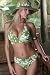 Women's Swimsuit Separate by Blue Sky Swimwear surf green; Piped Wrap Halter Top: Swimwear Top Only