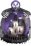 Outdoor Living : Gemmy 2826991 Airblown Inflatable Rotating Globe - Grim Reaper with Haunted House, 6 Feet Tall