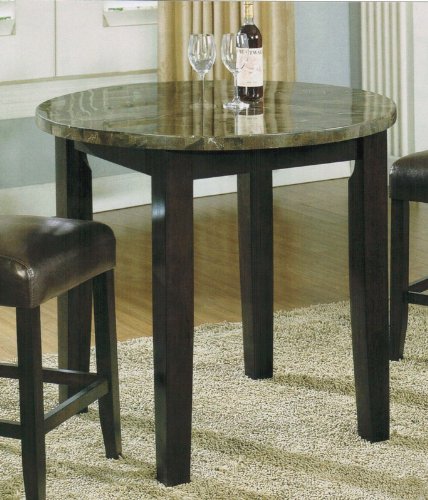 Counter Height Dining Table with Marble Top in Espresso Finish