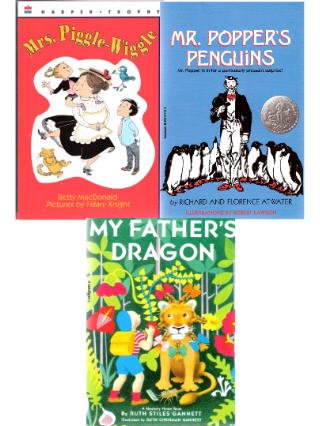 My Father's Dragon + Mr. Popper's Penguins + Mrs. Piggle-Wiggle
