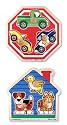 Melissa & Doug Jumbo Knob Puzzle Bundle: House Pets and Sop Sign