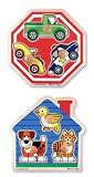 Stop Sign and House Pets Wooden Jumbo Knob Puzzle Set -Melissa and Doug