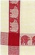 Waffle Weave 100% Cotton Red Pig Dishtowel 18" X 28" Set / 6