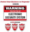 SECURITY SYSTEM SIGN ~3 Signs & 3 Free Decal~ alarm