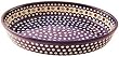 Bunzlauer Polish Pottery 349-41A Oval Baker, Blue with White/Terra Cotta