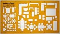 Metric 1:50 and 1:100 Scale Architect Design Drawing Template Stencil - Architectural Technical Drafting Supplies - Furniture Layout Symbols for House Interior Planning