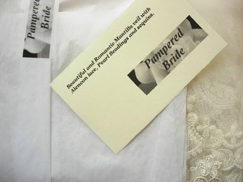 Pampred Bride Ivory Lace Mantilla Bridal Wedding Veil Headpiece 116x55" Cathedral