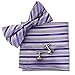 EBC1A28 Mens Striped Comfort Silk Pre-tied Bowtie Cufflinks Hanky Set By Epoint