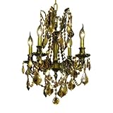 Chateau Design 4-Light 21'' Antique Brass or French Gold Mini Chandelier with European, Swarovski, or 30% Lead Crystals SKU# 11221