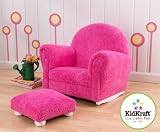 KidKraft Bubblegum Chenille Rocker with Ottoman