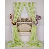Curtain Critters Plush Jungle Safari Giraffe and Elephant Curtain Tieback, Car Seat, Stroller, Crib Toys Collector Set
