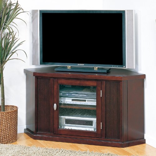 7SALE Espresso Wood 46″ Wide Corner Television Console swag3008