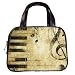 Photo Handbag (Two Sides) of Grunge Music with Piano Keys Treble Clef and Notes
