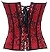 Camellias Brocade Pattern Lace Through Top Floral Overbust Corset Bustier