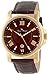 Lucien Piccard Men's LP-12358-YG-04 Cilindro Brown Textured Dial Brown Leather Watch