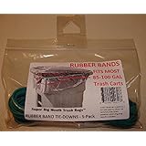Super Big Mouth Trash Bags Rubber Bands 5-Pack Fits 85 - 100 Gallon Cans / Carts