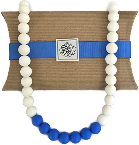 Premium Teething Necklace - Crafted With 100% BPA Free Food Grade Silicone. (Blue) - Great First Mothers Day Gift.